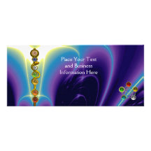 ROD OF ASCLEPIUS WITH 7 CHAKRAS ,SPIRITUAL ENERGY CUSTOMISED RACK CARD