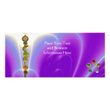 ROD OF ASCLEPIUS WITH 7 CHAKRAS ,SPIRITUAL ENERGY FULL COLOR RACK CARD