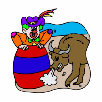 Rodeo Clown in Barrel Photo Sculpture