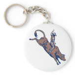 Rodeo cowboy bull riding key chain