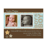 Rodeo Mattias Birth Announcement postcards