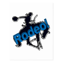 Rodeo! with horse background postcards