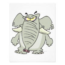 rogue mad angry elephant cartoon announcement