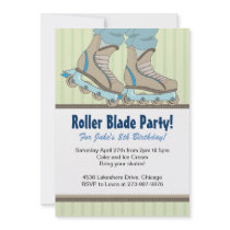 Roller Blade Themed Birthday Party Invitations