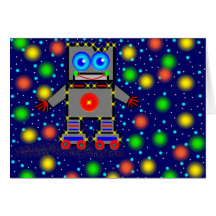 Roller Blading In Space Card