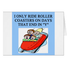 roller coaster fanatic greeting card