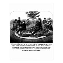Roller Coaster Warning Postcard
