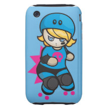 Roller Derby Cute Dinky Blocker Iphone Case Tough iPhone 3 Covers