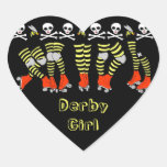 Roller Derby Heart Shaped Stickers