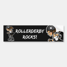 Roller Derby Jammer black and white Bumper Sticker