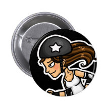 Roller Derby Jammer black and white Button