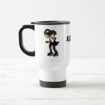 Roller Derby Jammer black and white Mugs