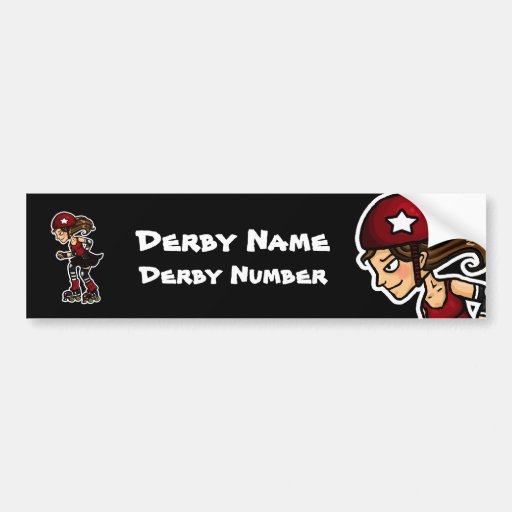 Roller Derby Jammer Customisable Bumper Stickers