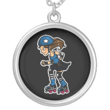 Roller Derby Jammer Personalized Necklace