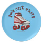 Roller Derby Skate - Red Dinner Plate