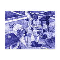 Roller Pigeons:  Flying Rollers Post Card