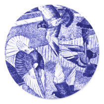 Roller Pigeons:  Flying Rollers Round Stickers