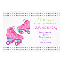 Roller Skate Birthday Party Invitations