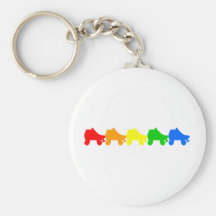 roller skate rainbow key chains