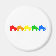 roller skate rainbow refrigerator magnet