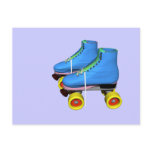 roller skates blue postcards