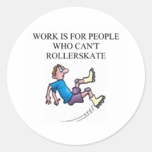 roller skating accident round sticker