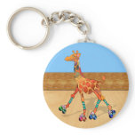 Roller Skating Giraffe at the Roller Rink keychains