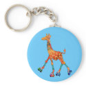Roller Skating Giraffe keychains