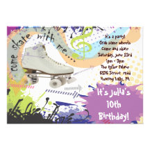 Roller Skating Invitation Happy Birthday Party