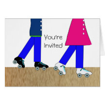 Roller Skating Party Invitation Card