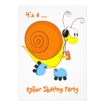 Roller Skating Snail Roller Skating Party Personalized Announcement