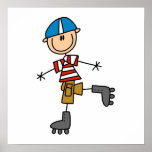 Roller Skating Stick Figure Posters
