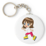 Rollerblading Girl Keychain