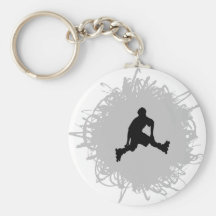 Rollerblading Scribble Style Key Chains