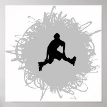 Rollerblading Scribble Style Poster