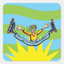 Rollerblading Square Stickers