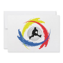 Rollerblading Tricolor Emblem Personalized Invitation
