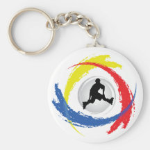 Rollerblading Tricolor Emblem Key Chains