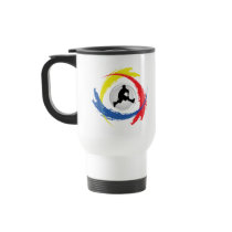 Rollerblading Tricolor Emblem Coffee Mugs