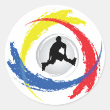 Rollerblading Tricolor Emblem Stickers