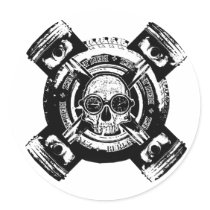 Rolling Bonez I Round Sticker