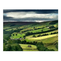 Rolling countryside view post card