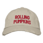 "Rolling Pumpkins" Distressed Chino Twill Cap embroidered hats