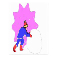 ROLLING SNOWBALL POST CARDS
