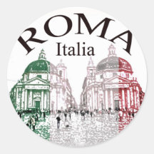 Roma Stamped Round Stickers