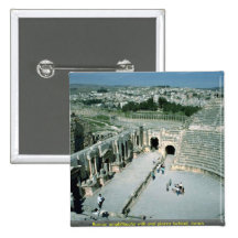 Roman amphitheatre with oval piazza behind, Jarash Button
