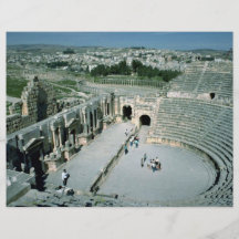 Roman amphitheatre with oval piazza behind, Jarash Full Colour Flyer