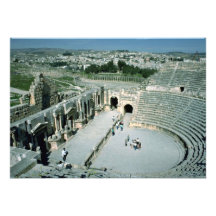 Roman amphitheatre with oval piazza behind, Jarash Invites