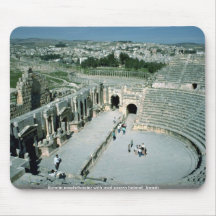 Roman amphitheatre with oval piazza behind, Jarash Mousemat