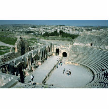 Roman amphitheatre with oval piazza behind, Jarash Photo Cutout
